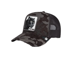 BASEBALL CAP PANTHER CAMO COLA IN VELLUTO NERO GRIGIO